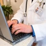 doctor accessing medical records